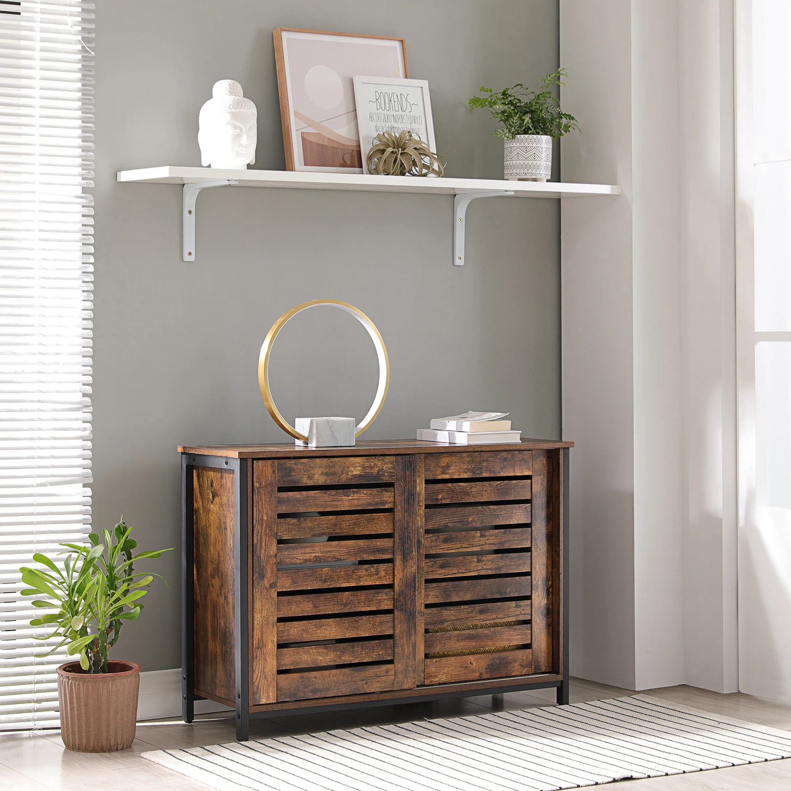 VASAGLE Home Kitchen Furniture Kitchen Cabinet with Sliding Doors Sideboard Storage Buffet Cabinets
