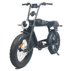 2022 newest vintage electric motorcycle style 48v 750w 1000w retro fat tire electric bike for sale