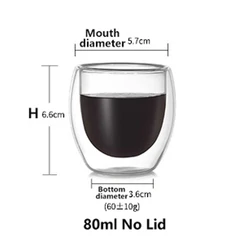 5oz 8oz 12oz 15oz 22oz Double-Walled Borosilicate Glass Glass Lid Cup With Bamboo Lid