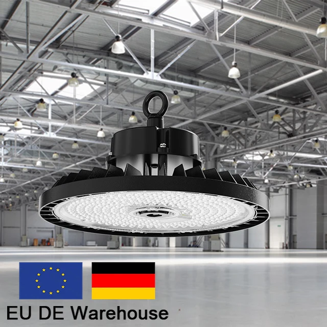 Warehouse Lighting ENEC CE UFO Led High Bay Lights Selection Power CCT IP65 IK08 Highbay Light With Emergency Module