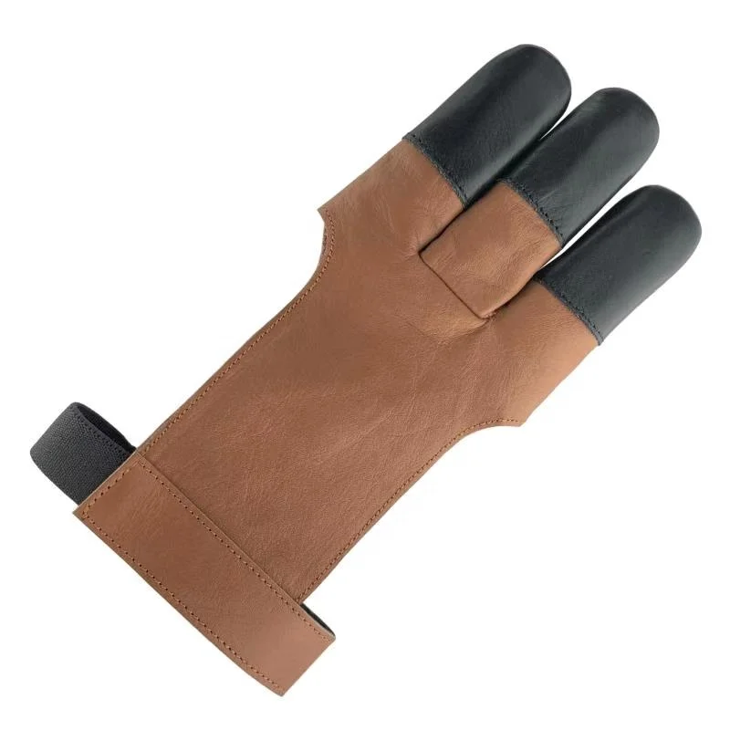 ArcheryMax  archery 3 finger leather protective shooting gloves for left and right hand archer
