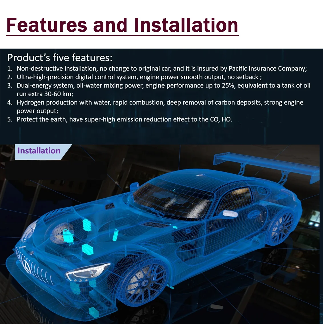 engine power lift fashion hot selling bulk Drop shipping hydrogen generator in car hydrogen generator