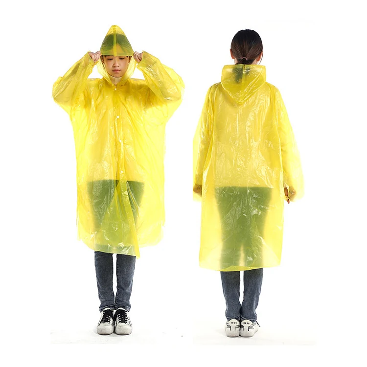 2023 Hot New Product PE Different Color Rain Ponchos Unisex Disposable Raincoat