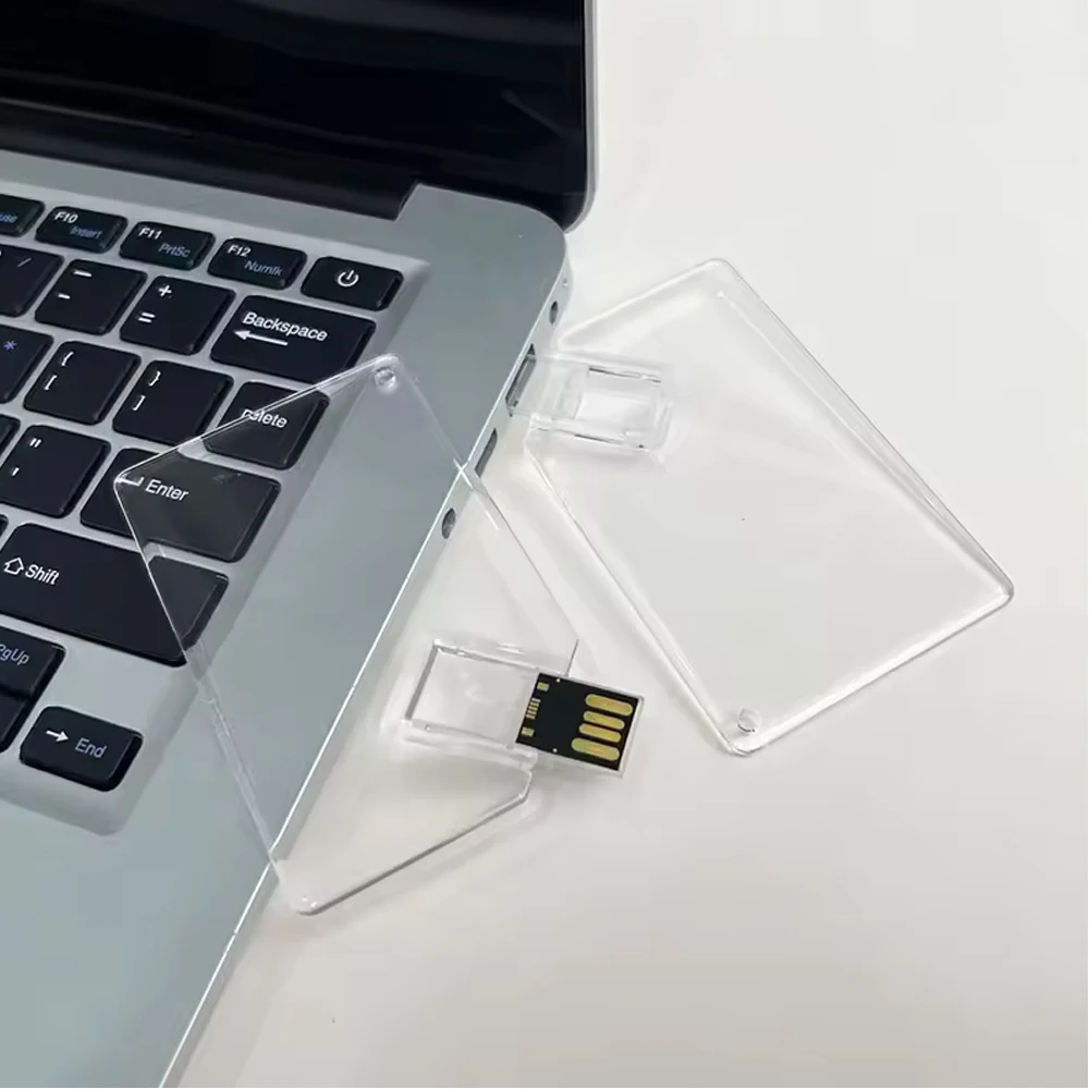 Factory Custom Crystal Credit Card 1gb 2gb Usb Flash Drive Pendrive Business Memoria Usb Memory Card