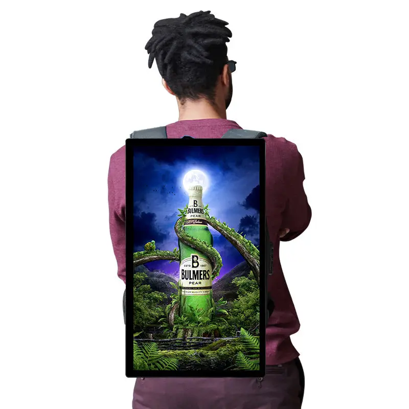 21.5 Inch Smart Backpack Billboard machine lcd touch screen advertising player