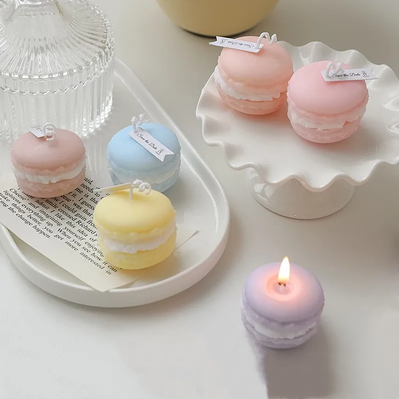 Hot Selling Paraffin Wax Cute Macaron Candle Handmade Candles Fragrance Scented Candles