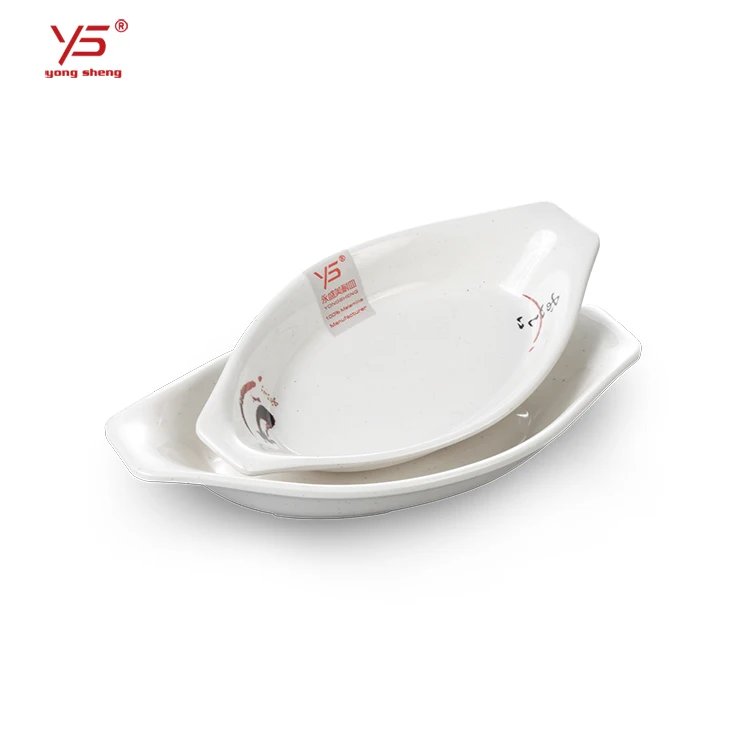 Top selling SGS certified 100% melamine long boat plate,long boat shape plate,plate beautiful