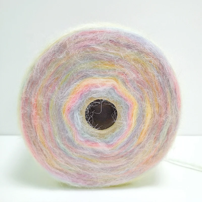 
2021 New Goods Gradient Color Yarn cone Hand Knitting Scarf Acrylic Polyester Nylon Wool Blended Yarn 