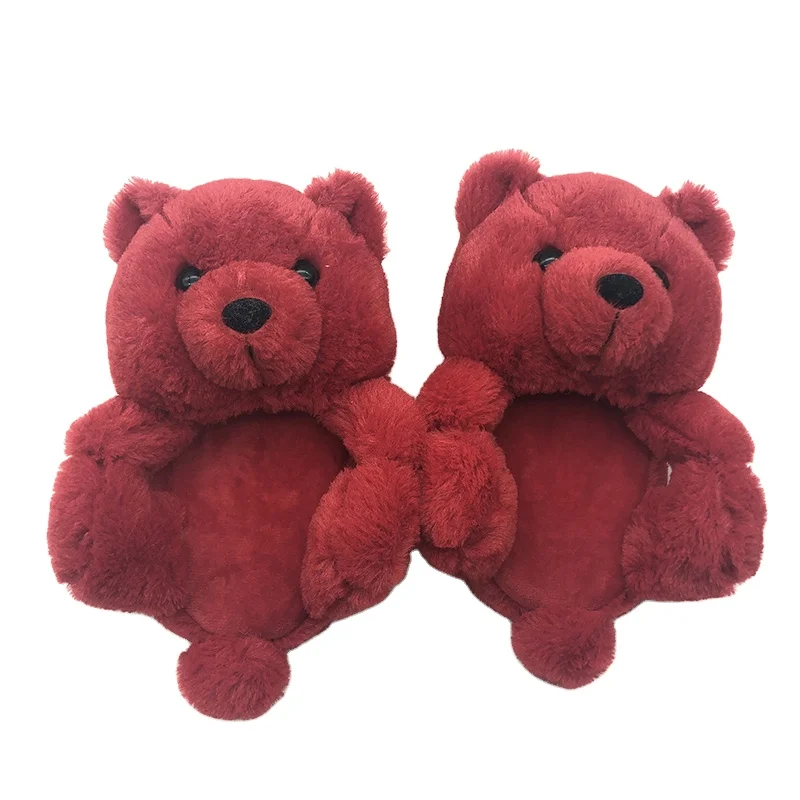 2021 Hot Sale Teddy Bear Slippers One Size For Kids Teddy Bear Slippers Cute Teddy Bear Slippers Animal