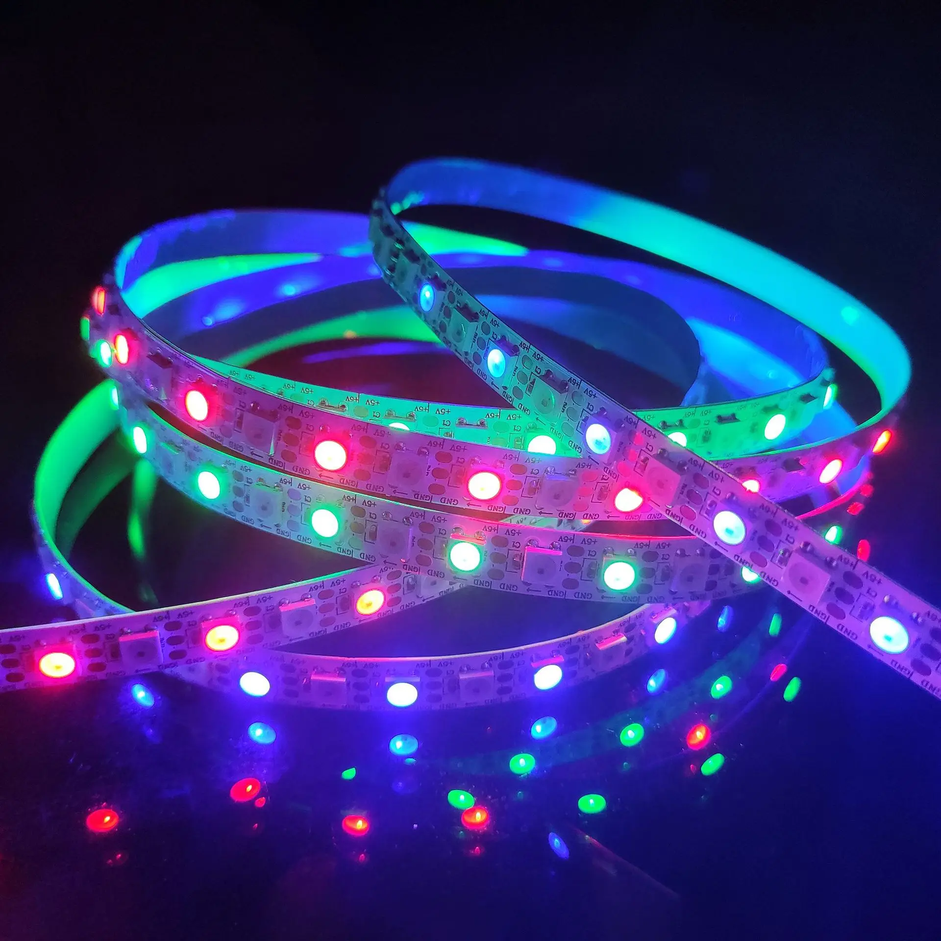 Professional Manufacture 12v L24v Ed Camping Light Strip Waterproof Flexible Ws2811 Ws2815 Dmx512 Smart Led Strip Dreamcolor