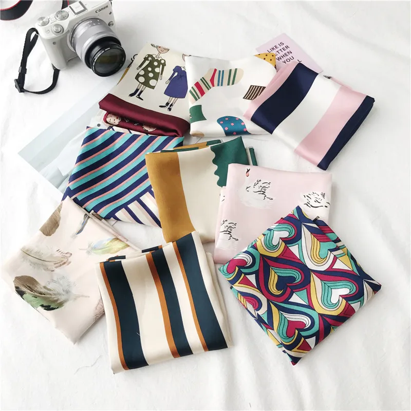 
 Оптовая продажа, женский Шелковый квадратный шарф с принтом из шифона  