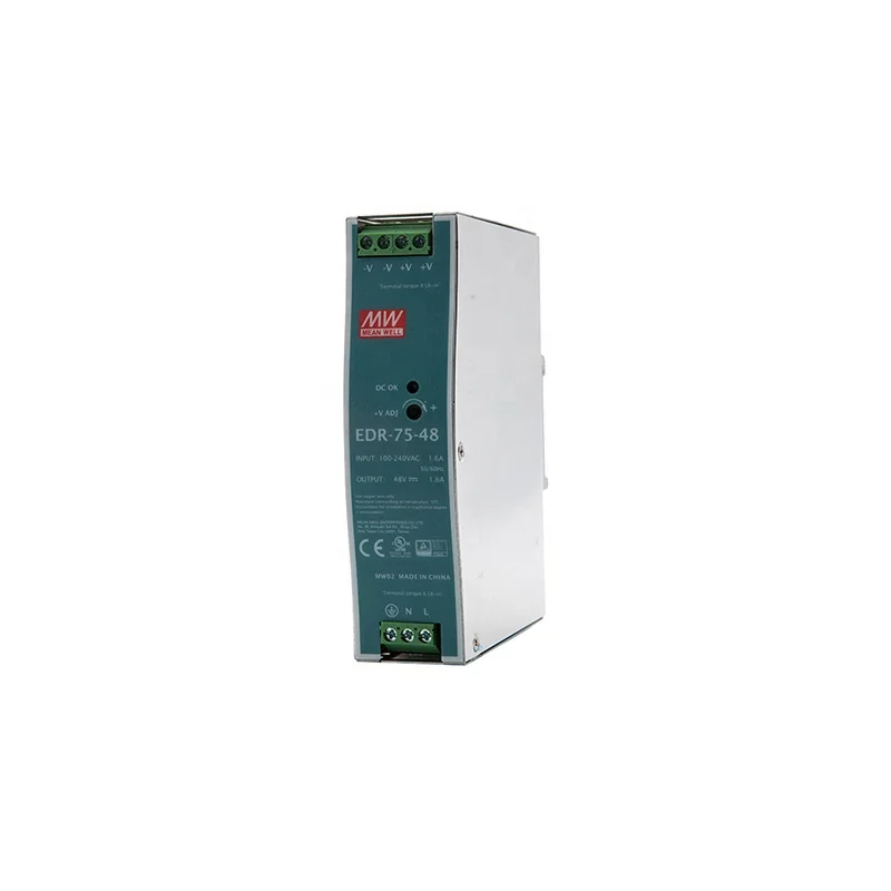 Original MEAN WELL EDR-75-12 75W Single Output Industrial DIN RAIL