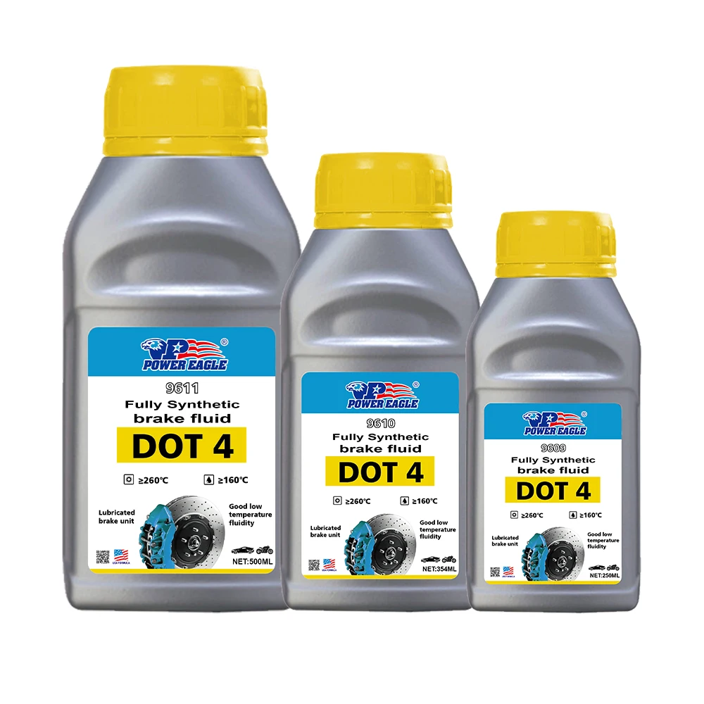 Powereagle Brand Car Brake Lubricants oil 250ml/1l Fully Synthetic Dot4 Brake Fluid Dot4