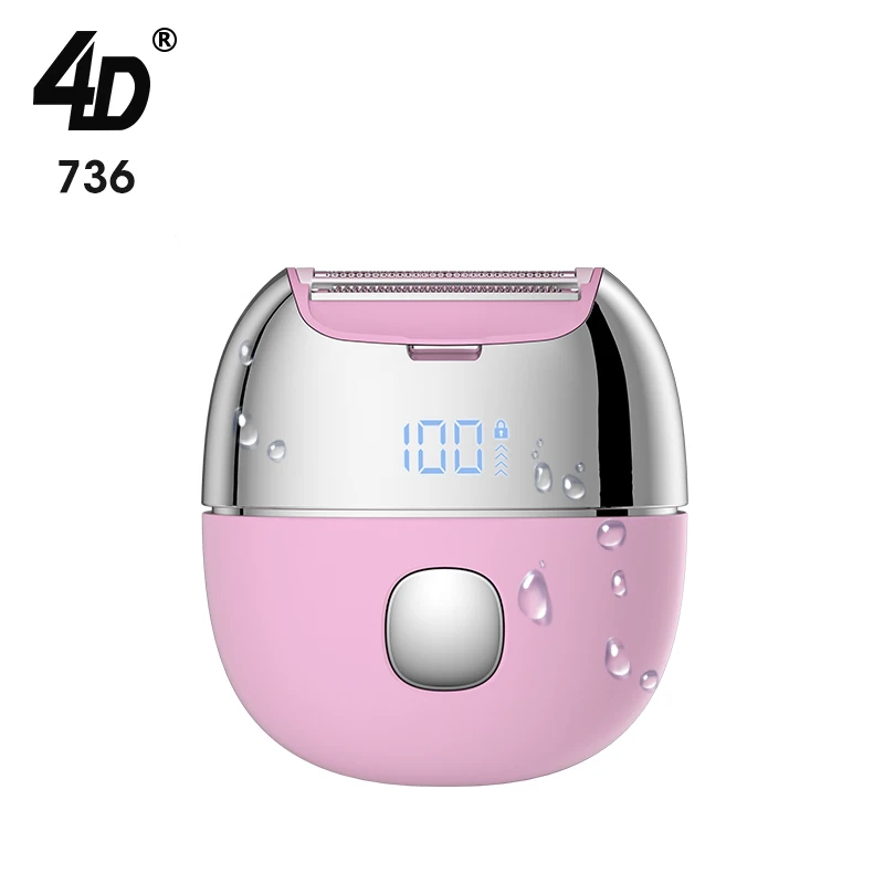 4D 736 USB Rechargeable Lady Hair Shaver Waterproof Body Trimmer Shaver Hair Remover Electric Lady Epilator for Women