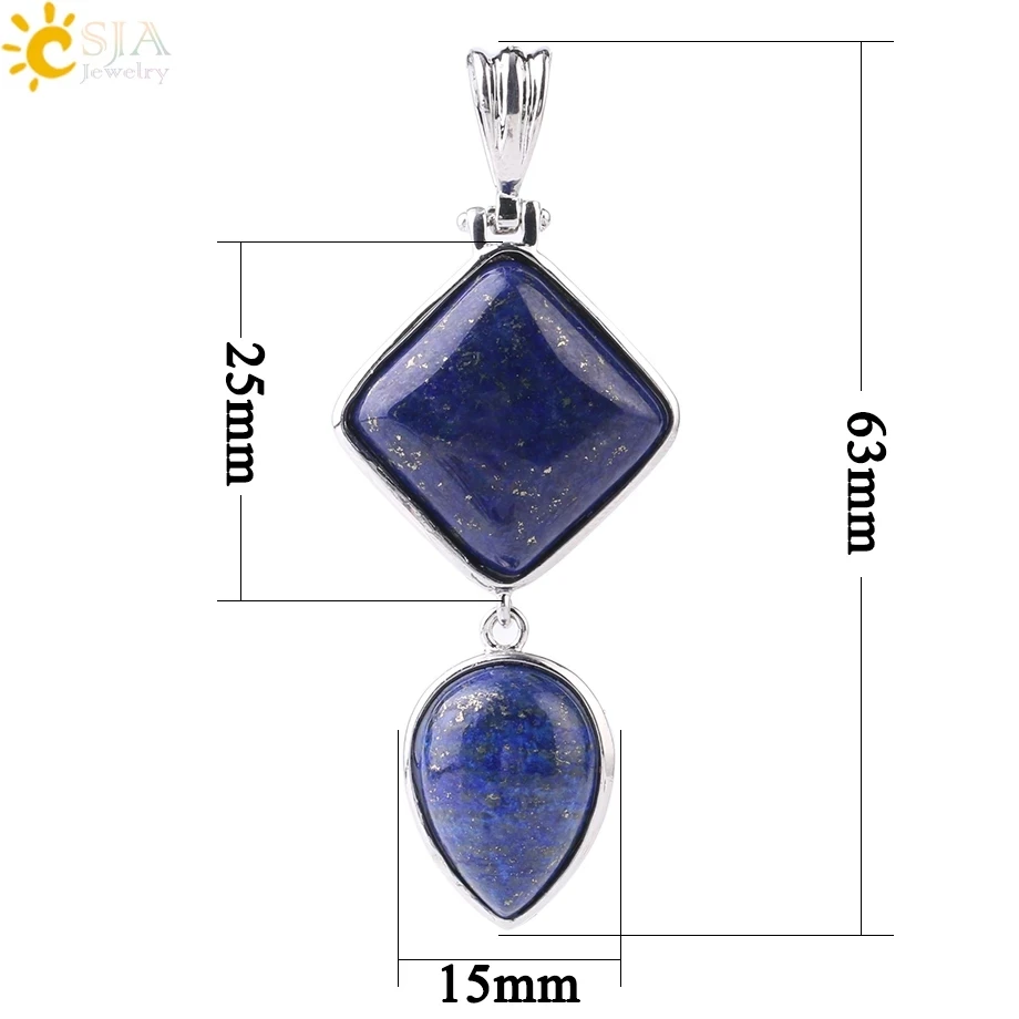 CSJA Wholesale Healing Crystal Quartz Scalar Energy Natural Stone Necklace Pendant Charms Jewelry Making F814