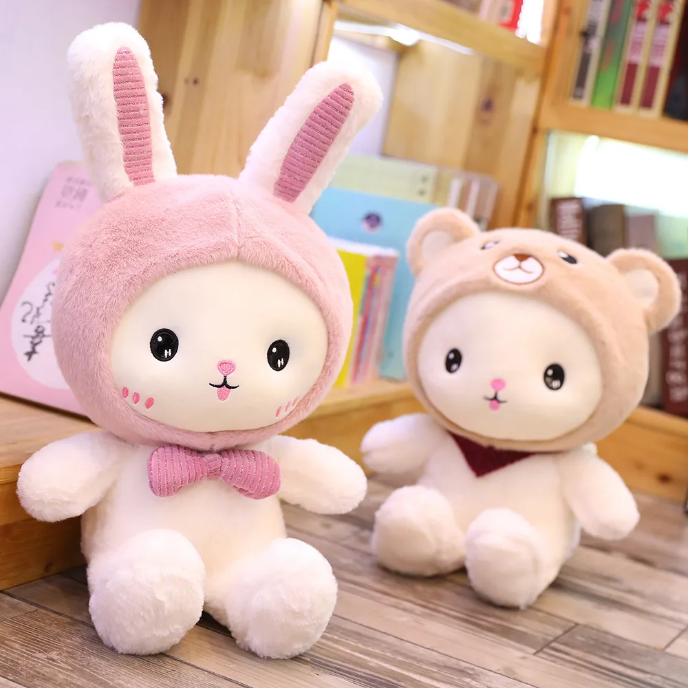 2022 New Style Kawaii Bunny Rabbit Bear Dinosaur Cartoon Animals Stuffed Plush Toy Pretty Gift For Girl