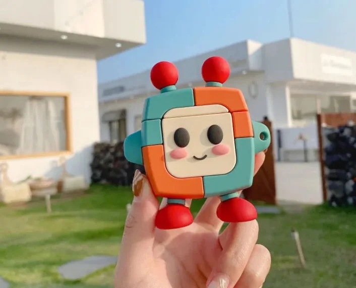 Custom Logo Silicone Protective Headphone Case Cute Navy Blue Soft Silicon Case Protector For Airpod  Case