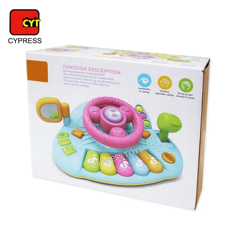 Electric Musical Driving Game Baby Toy Steering Wheel Toy for Car Seat