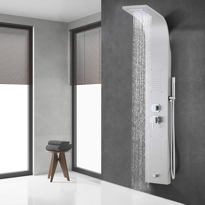 Rainfall Waterfall Setting Wall Mount Bathroom Massage Multi-Function Shower Panel Tower System sanitary