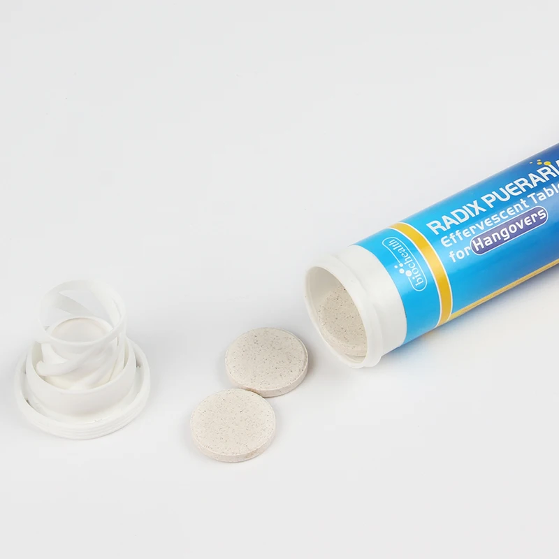 OEM Private label GMP certificated Vitamin C RADIX PUERARIA effervescent tablet for hangover relief