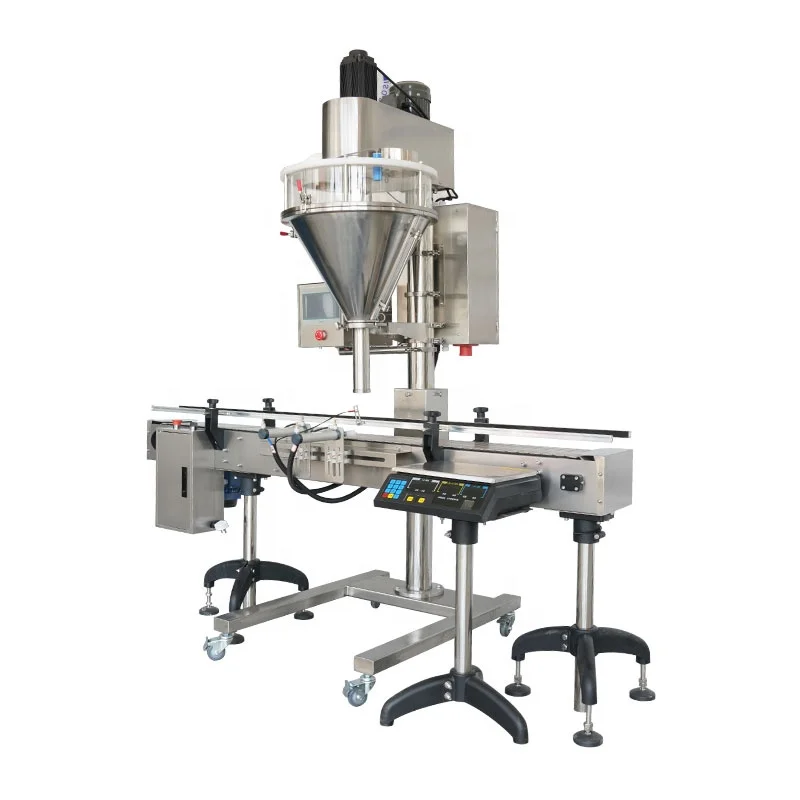 High speed Automatic Small Bottle Jar Flour Chilli Salt Spice Milk Dry Coffee Powder Filling Machine Line