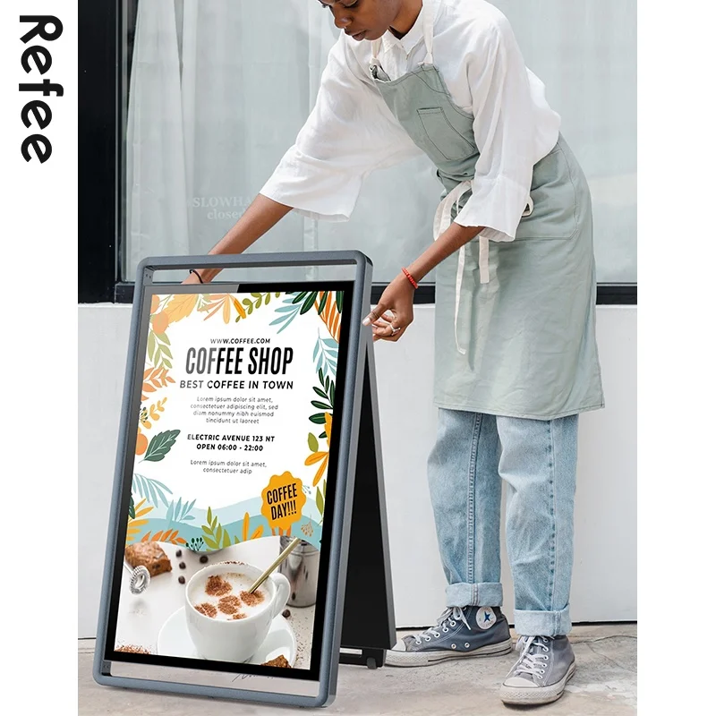 Portable Solar Panel Battery Powered Digital Poster Outdoor Digital Signage Solar Energy System Smart TV Advertising Screen