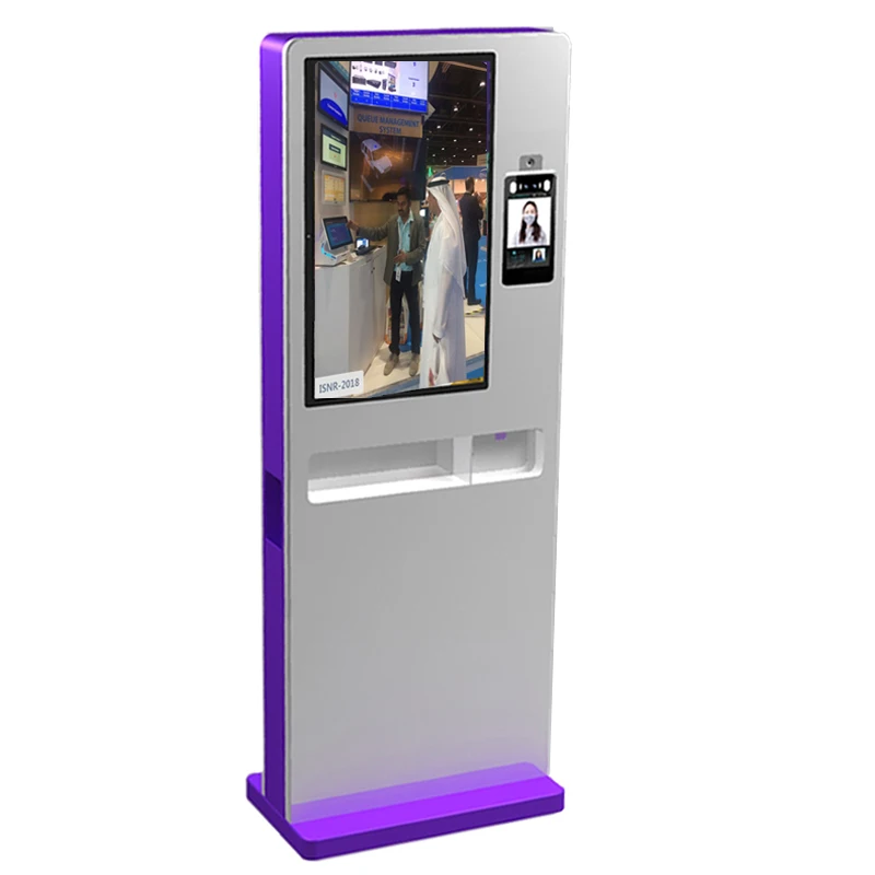 visitor management Facial Recognition temperature detection auto spray sanitizer tissue dispenser