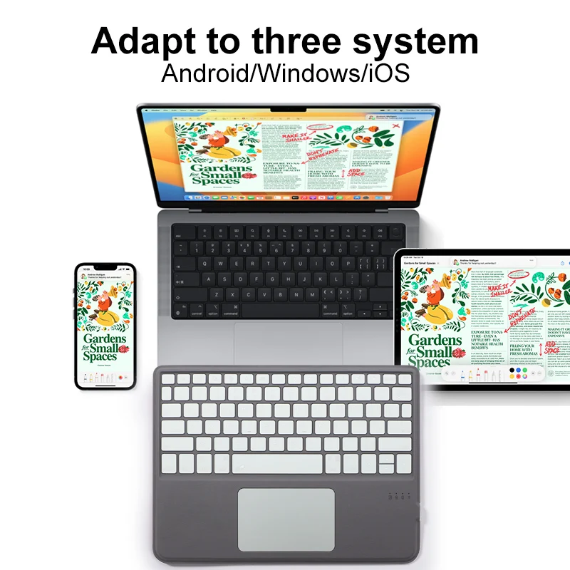 YiLing 2023 New Designed universal keyboard For iPad Pro iPad Air 2021 gray colour Wireless Keyboard