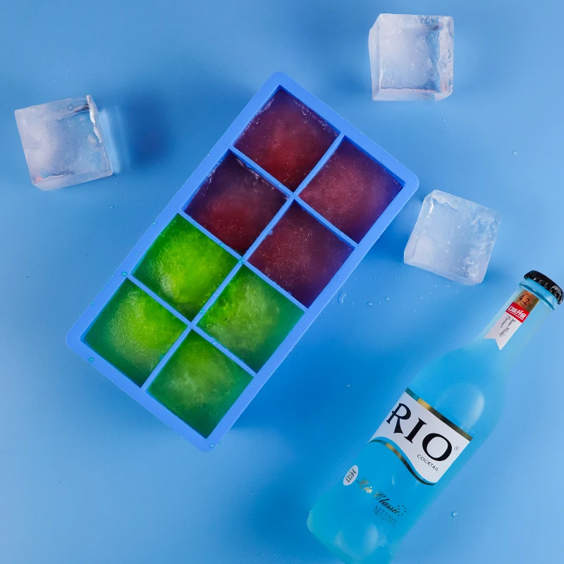 Supplier Trays Silicone Large Square Ice Cube Molds for Whiskey and Cocktails