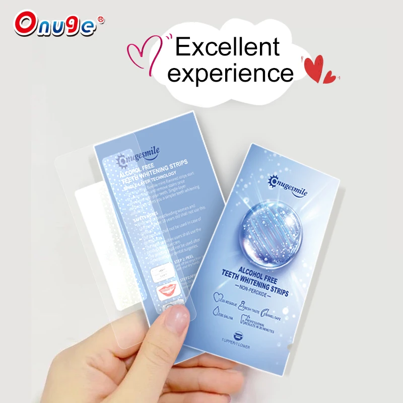 Onugesmile Manufactured Teeth Whitening Strips at Home Sensitive Office Non-alcoholic Tooth Whitening Strips