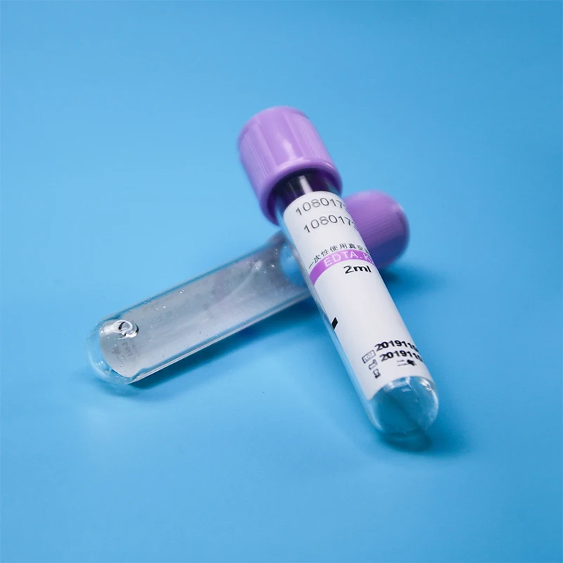 Glass tube Medical Disposable Blood Collection K3 EDTA Tube Vacuum Blood Collection Purple Tube