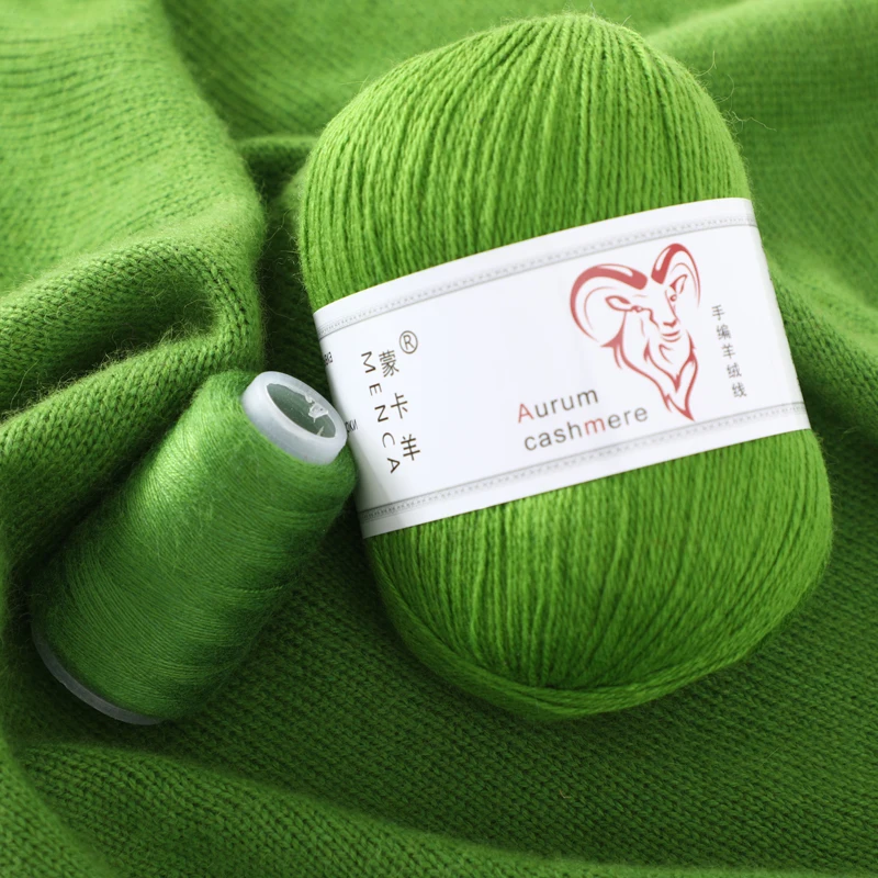 50 Grams+20 Grams Cashmere Yarns For Hand Knitting 56 Colors Soft Warm 16s/3 Thicker Winter Warm Yarn With Thread