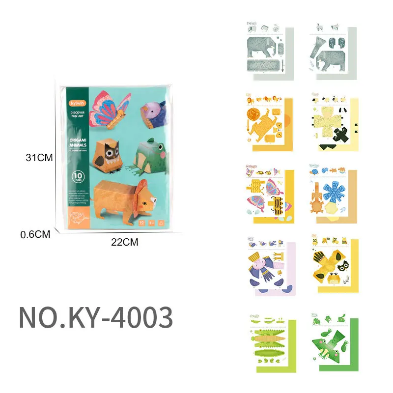 3d animal Fun Baby Puzzle Origami Folded Paper Cut Diy Children paper-cut Handmade Papers Crafts Set Origami Toys game