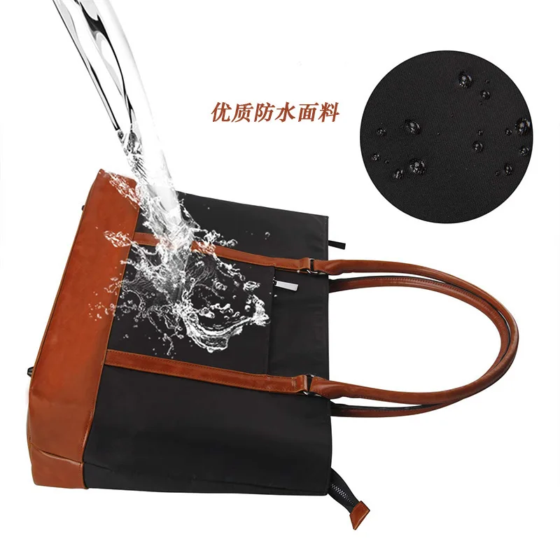 Water Resistant Polyester Durable 1680D 15.6' Anti-theft Travel Working USB Business Side Tote Laptop Bag For Women Ladies