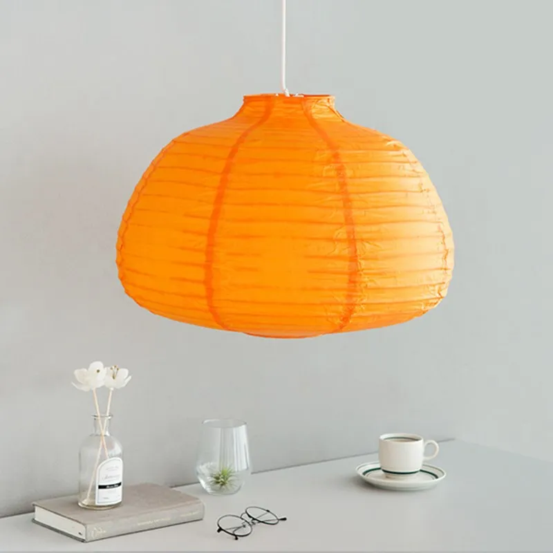 New Trend 18 inch White Round Paper Lantern Rice Paper Japanese Hanging Lamp Shade Paper Lampshade  for Living Room Decoration