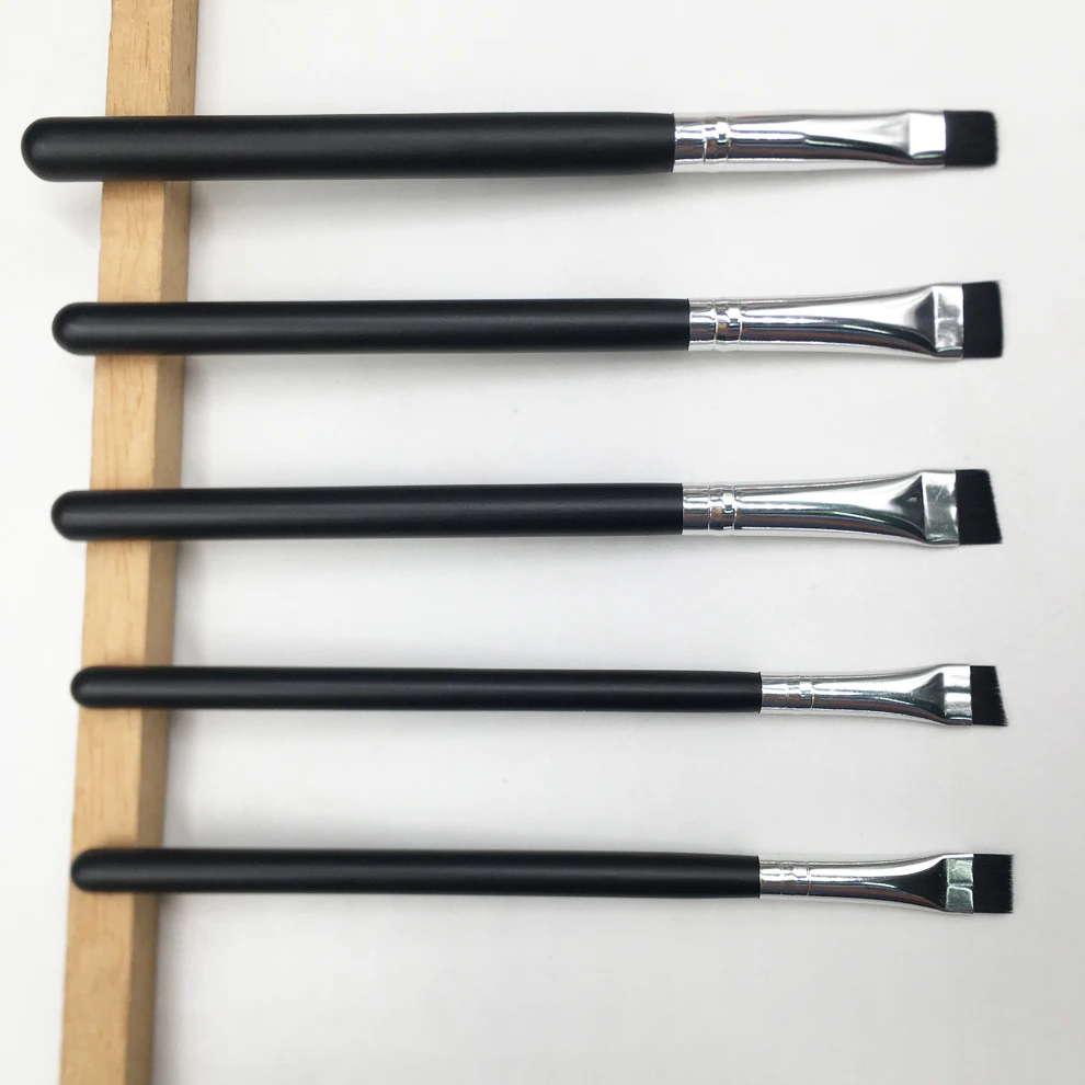 OEM Custom Logo Vegan Eyebrow Brushes Eye Line Brow Brush Private Label Synthetic Ultra Thin Angled Liquid Concealer Brush