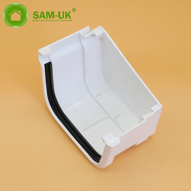 Supply design wholesales customizable size eave water drainage plastic white pvc rain chain gutter bracket