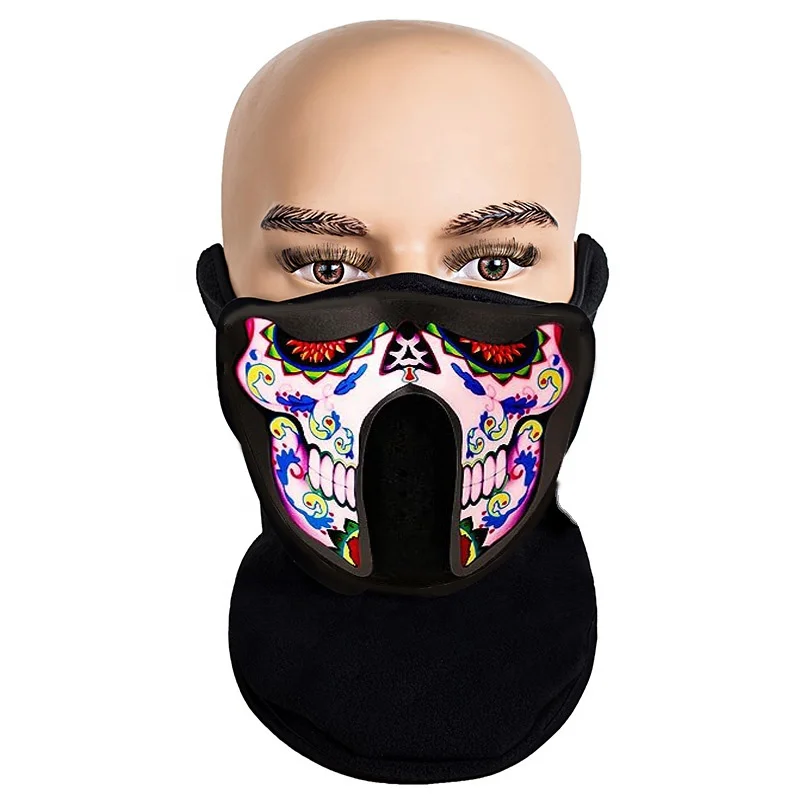 Ready to Ship Muti-color Led Panel Party Masks Halloween Mask Halloween Accessories El Half Masks