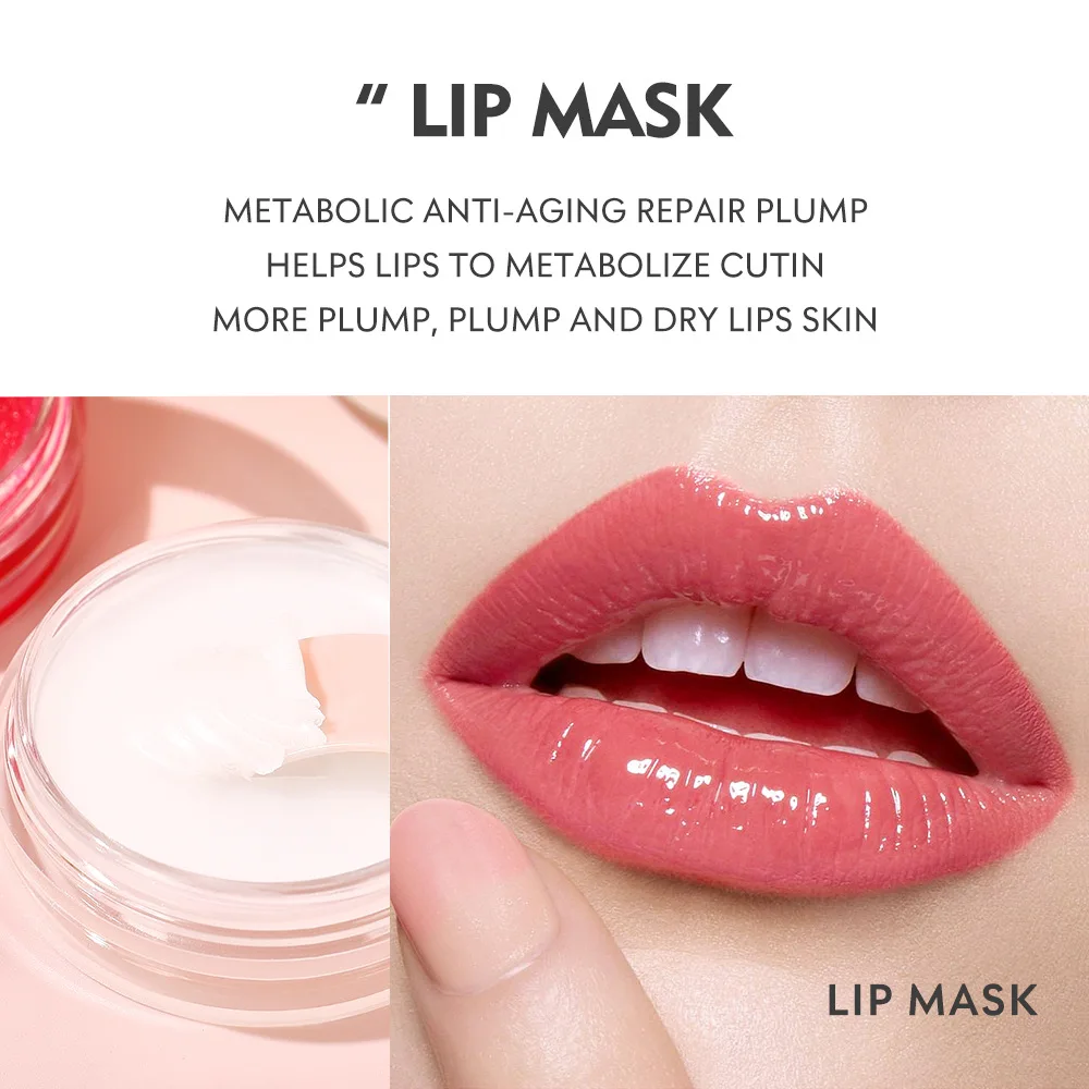 Nature Smoothing Nourishing Healthy Lip Care Set 3-Piece Set Exfoliating Scrub Moisturizing Lip Mask Oil Lip Care Kit