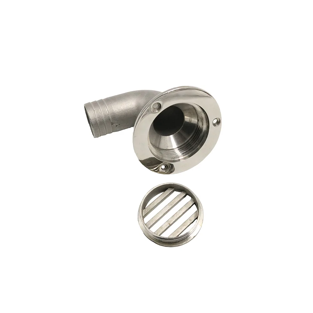 Factory Wholesale Stainless Steel 90 Degree Floor Boat Deck Drain with 3 Screws Scupper Marine Deck Drain