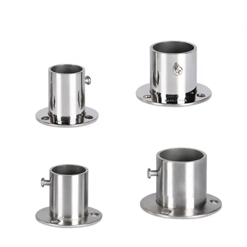 2023 Hot Sale Closet Rod Flange Bracket Support Holder Wardrobe Rail Hanging Clothes Tube Support Wardrobe Tube Holder