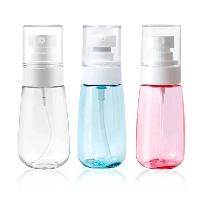 Plastic PETG  Refillable Travel Fine Mist Spray Diffuser Sanitizer Bottle for 30ml 60ml 80ml 100ml