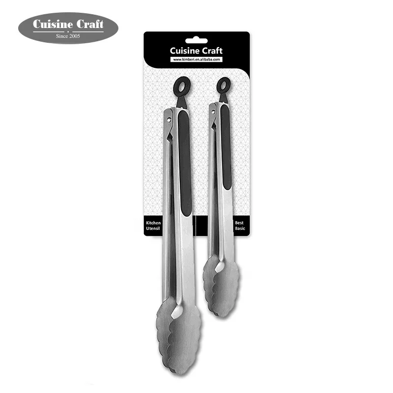 Amazon Hot sale kitchen gadgets serving tongs set of 2 pcs 9 and 12 inch silicone food tongs