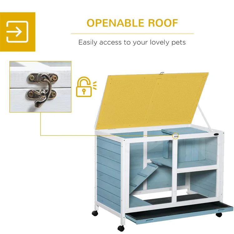 Indoor Garden Living Room Bedroom Office Sofa Side Rabbit Hutch Wooden Pet Rat Rabbit Cages Houses Furniture