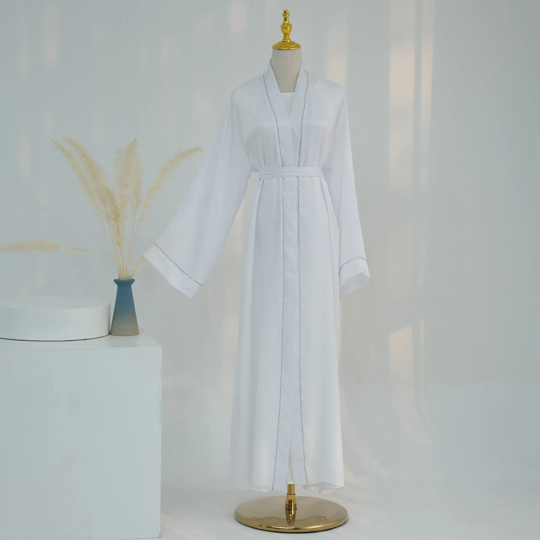 Hot Sale Turkey Muslim Dress Women Abaya Surround 2024 Dubai Abaya Dresses Muslim Women Robe 2 Piece Set With Hijab