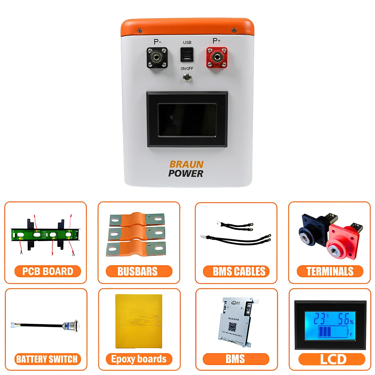 EU PL Stock Lithium Battery Box Kit 12V 280Ah 300Ah 314Ah Energy Storage Batteries Rack Mount Battery JK 4S 200A BMS