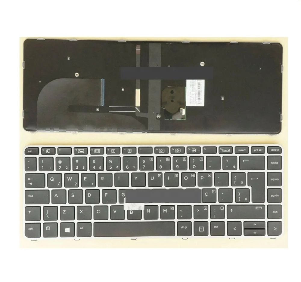 Для HP Elitebook 745 G3 840 G3 848 G3 Подсветка клавиатуры Бразилия Teclado 819877-201 BR Серебристая Рамка