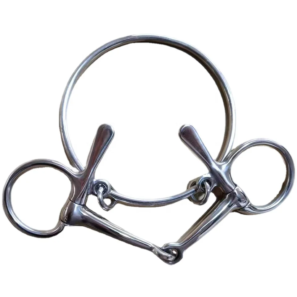 Horshi American ring bits half-cheek stainless steel racing ring half cheek bit equestrian product horse bits for sale