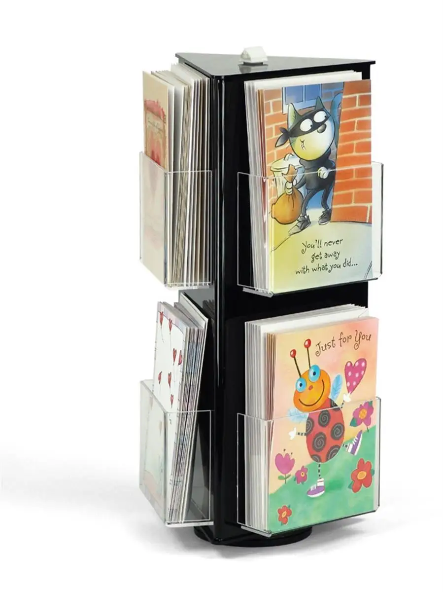 Workshop Series Rotating Gift Card Display  Rack, Countertop, 6 Pockets - Black