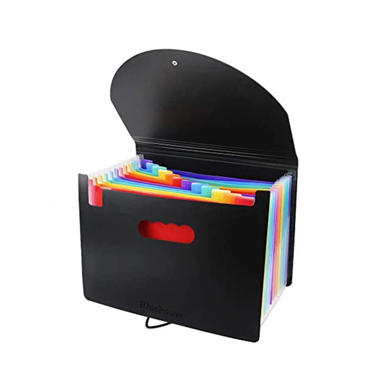 
Wholesale Custom Logo Printed Cheap Hard Cover Document Filing Box 20 Inner Pockets PP Plastic Expanding Wallet File Case Folder 